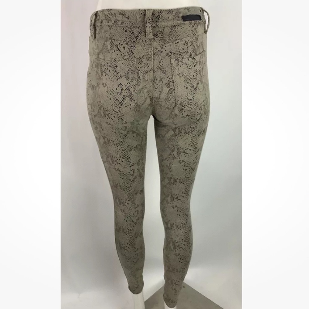 Anthropologie Sz 26 Janice Ultra Skinny Python Print Jeans Brown Polyester - Picture 5 of 8